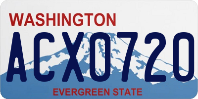 WA license plate ACX0720
