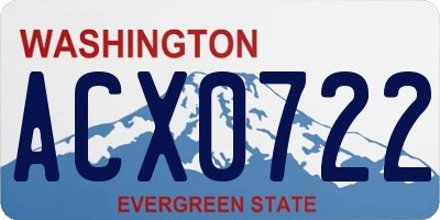 WA license plate ACX0722