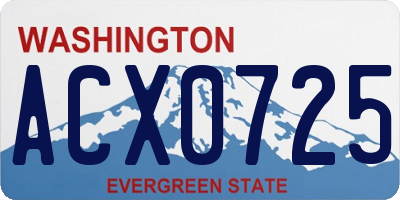 WA license plate ACX0725