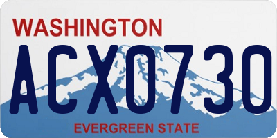 WA license plate ACX0730