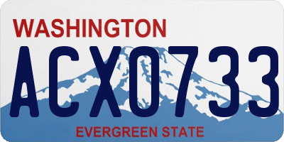 WA license plate ACX0733