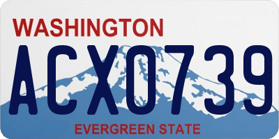 WA license plate ACX0739