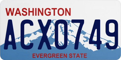 WA license plate ACX0749