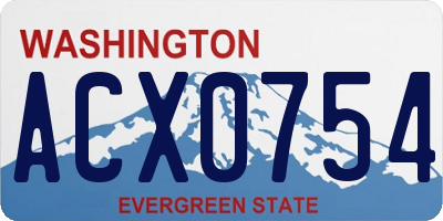 WA license plate ACX0754