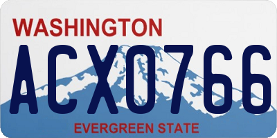 WA license plate ACX0766
