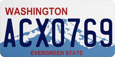 WA license plate ACX0769