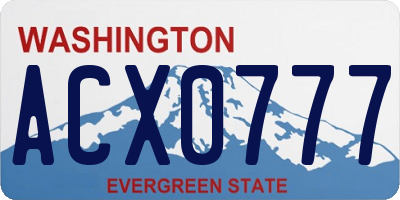 WA license plate ACX0777
