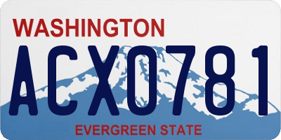 WA license plate ACX0781
