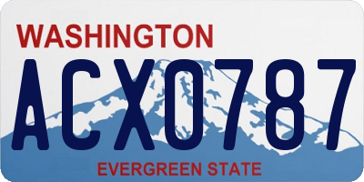 WA license plate ACX0787
