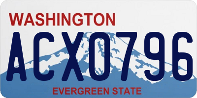 WA license plate ACX0796