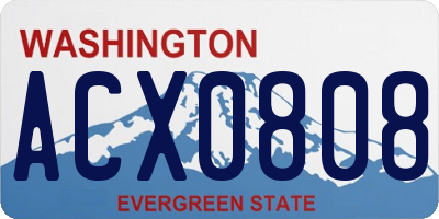 WA license plate ACX0808