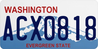 WA license plate ACX0818
