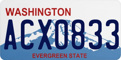 WA license plate ACX0833