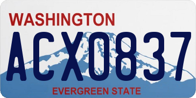 WA license plate ACX0837