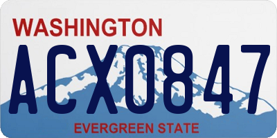 WA license plate ACX0847