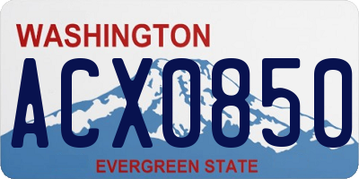 WA license plate ACX0850
