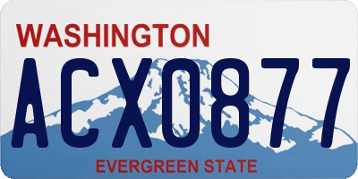 WA license plate ACX0877