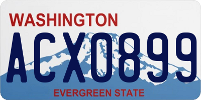 WA license plate ACX0899