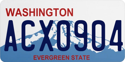 WA license plate ACX0904
