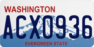 WA license plate ACX0936
