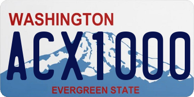 WA license plate ACX1000