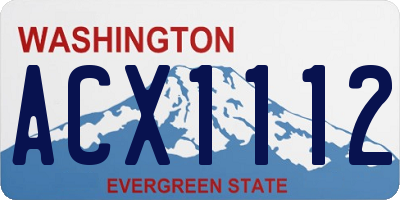 WA license plate ACX1112