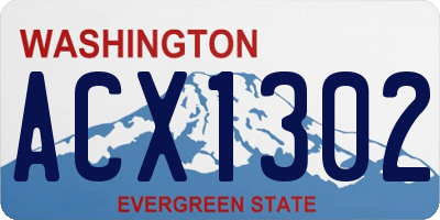WA license plate ACX1302