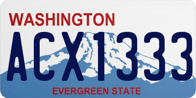 WA license plate ACX1333