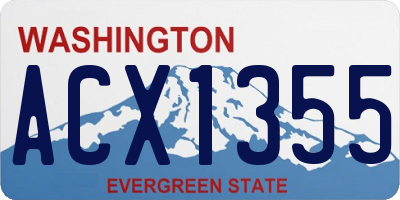 WA license plate ACX1355