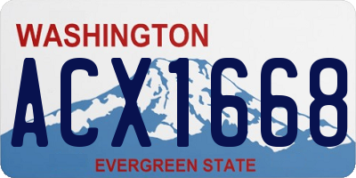 WA license plate ACX1668