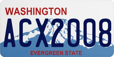 WA license plate ACX2008