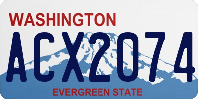 WA license plate ACX2074