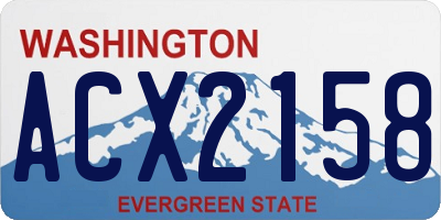 WA license plate ACX2158