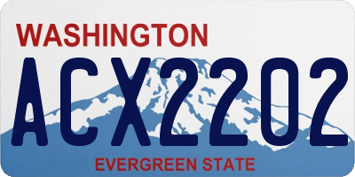 WA license plate ACX2202