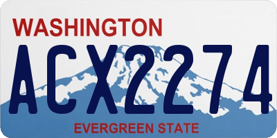 WA license plate ACX2274