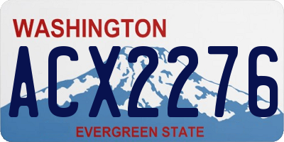 WA license plate ACX2276