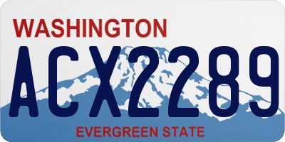WA license plate ACX2289