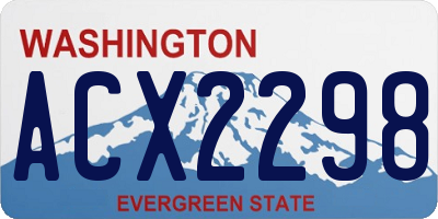 WA license plate ACX2298