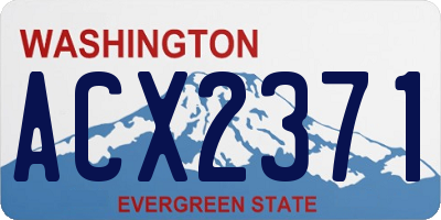 WA license plate ACX2371