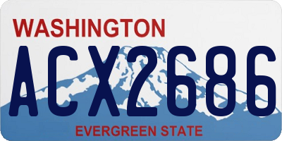 WA license plate ACX2686