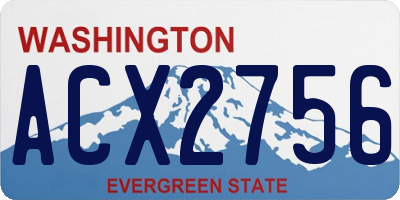 WA license plate ACX2756