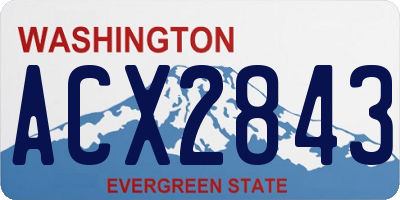 WA license plate ACX2843