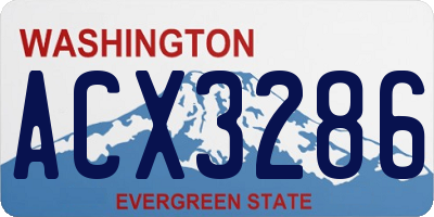 WA license plate ACX3286