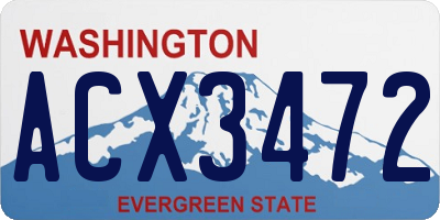 WA license plate ACX3472