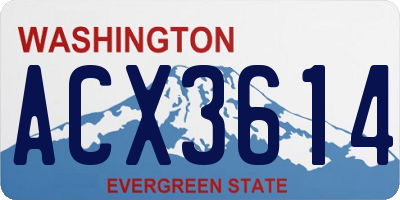 WA license plate ACX3614