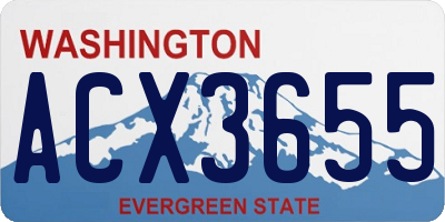 WA license plate ACX3655