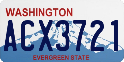 WA license plate ACX3721
