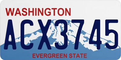 WA license plate ACX3745