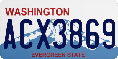 WA license plate ACX3869