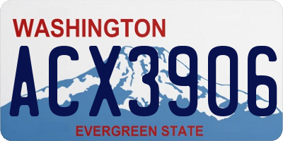 WA license plate ACX3906